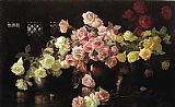 Joseph Decamp Canvas Paintings - Roses